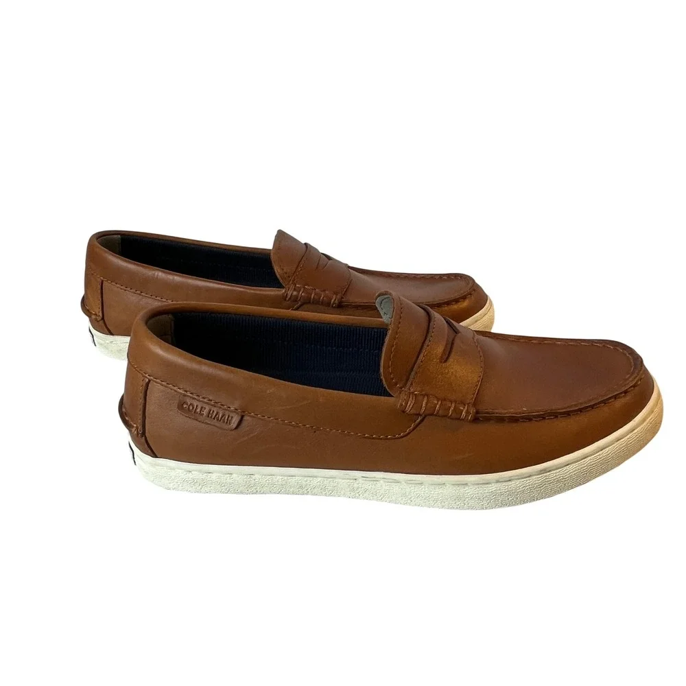 Cole Haan Men's Penny Loafer Slip On Sneaker British Tan Leather Grand OS 7.5M